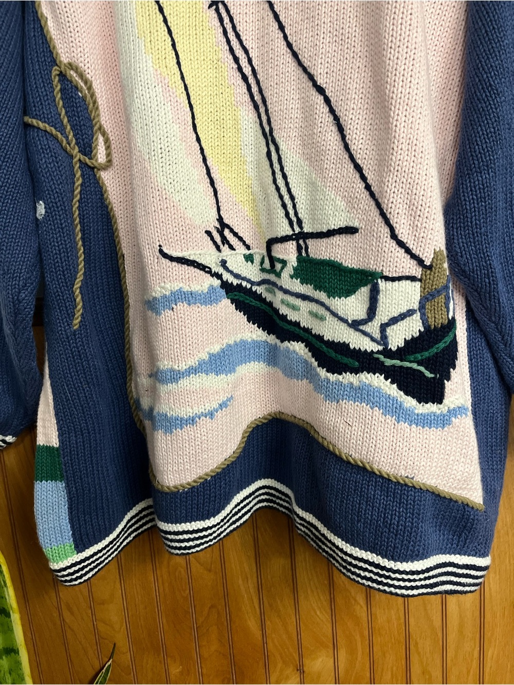 Storybook Knits Womens Cardigan Sweater Vintage Nautical Sail 3x Cotton Women’s - Picture 14 of 15